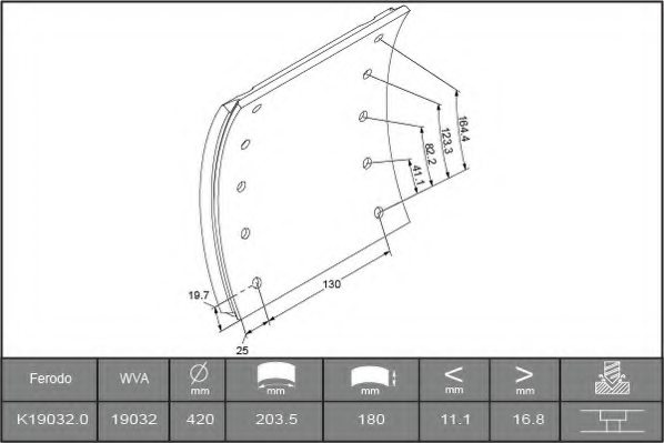 FERODO K19032.0TG Brake Lining Kit, drum brake